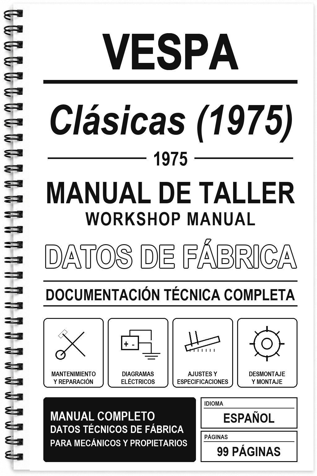 Manual de Taller Vespa Clásicas (1975)