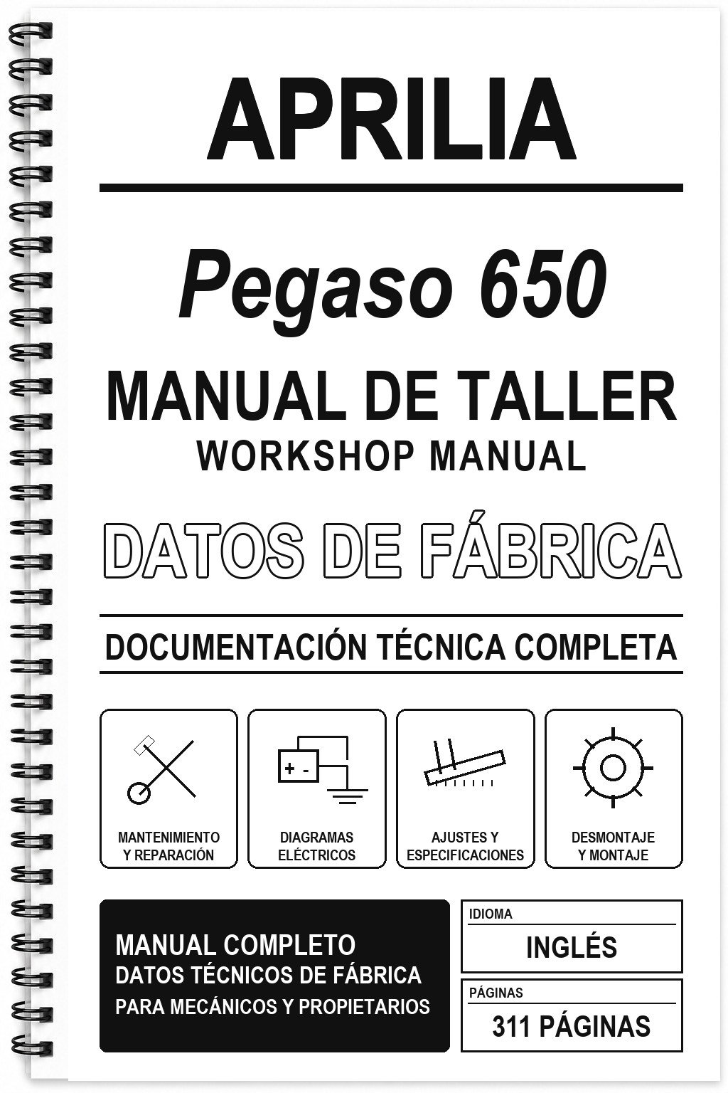 Manual de Taller Aprilia Pegaso 650 (Inglés)