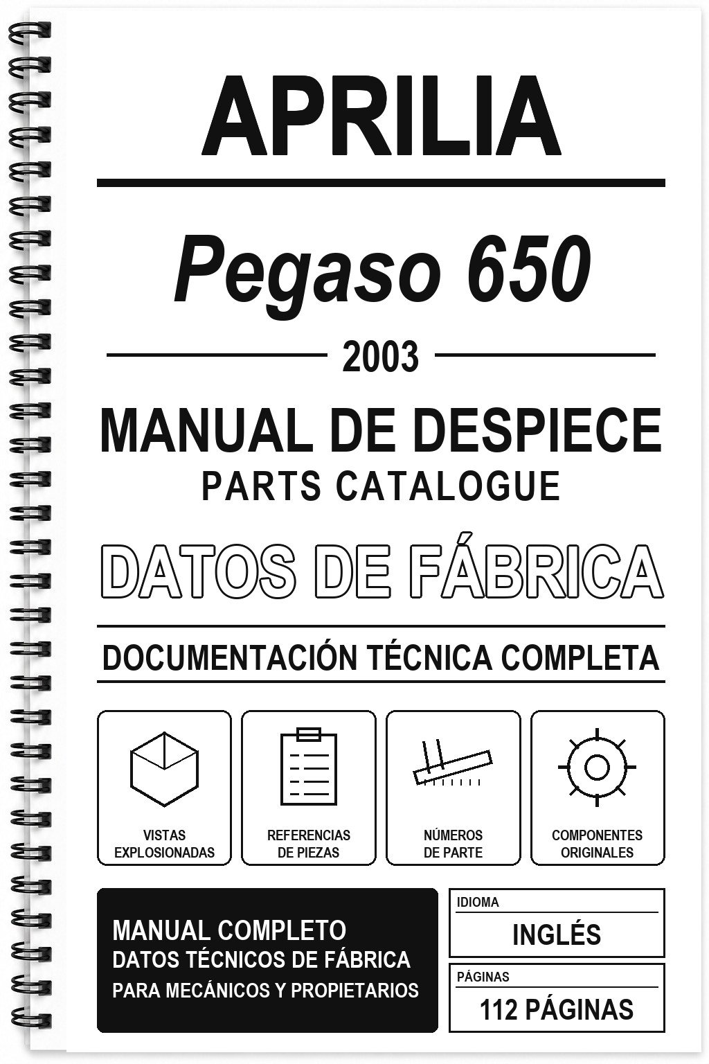 Manual de Despiece Aprilia Pegaso 650 (2003) (Inglés)