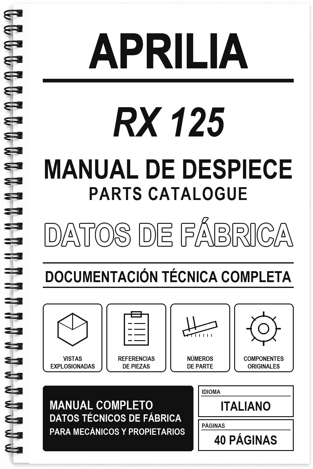 Manual de Despiece Aprilia RX 125 (Italiano)