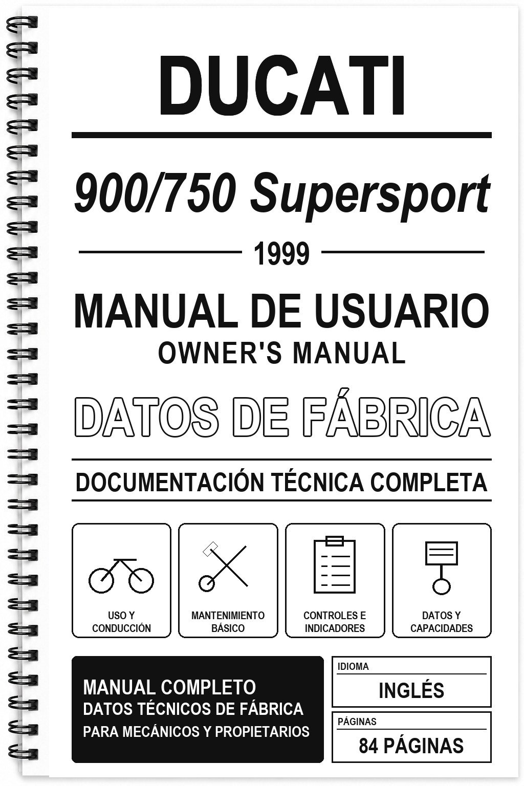 Manual de Usuario Ducati 900/750 Supersport (1999) (Inglés)