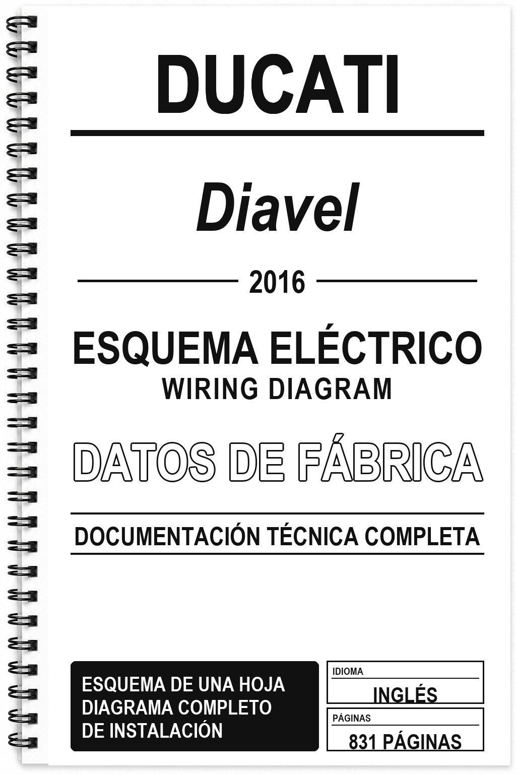 Esquema Eléctrico Ducati Diavel (2016) (Inglés)