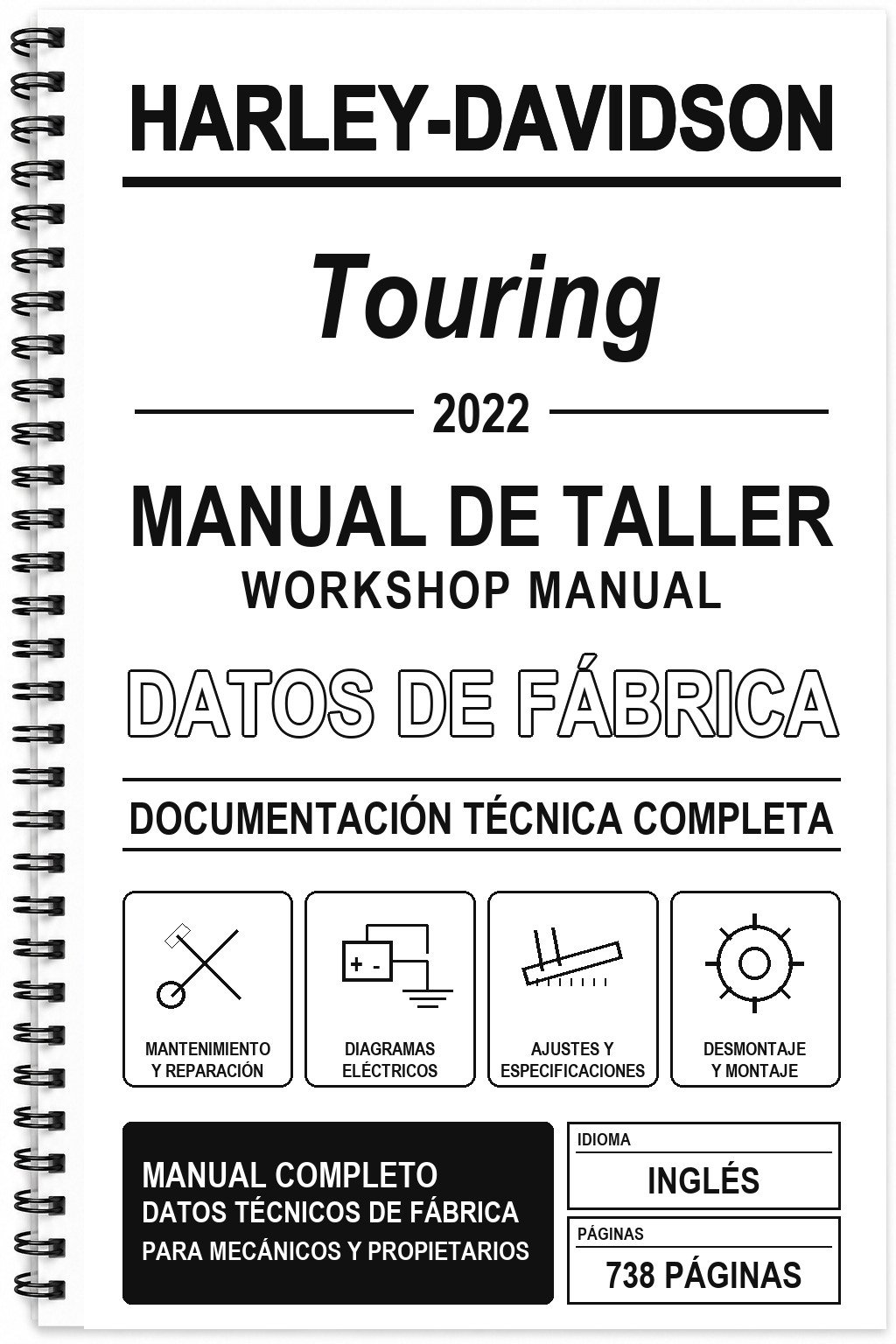 Manual de Taller Harley-Davidson Touring (2022) (Inglés)