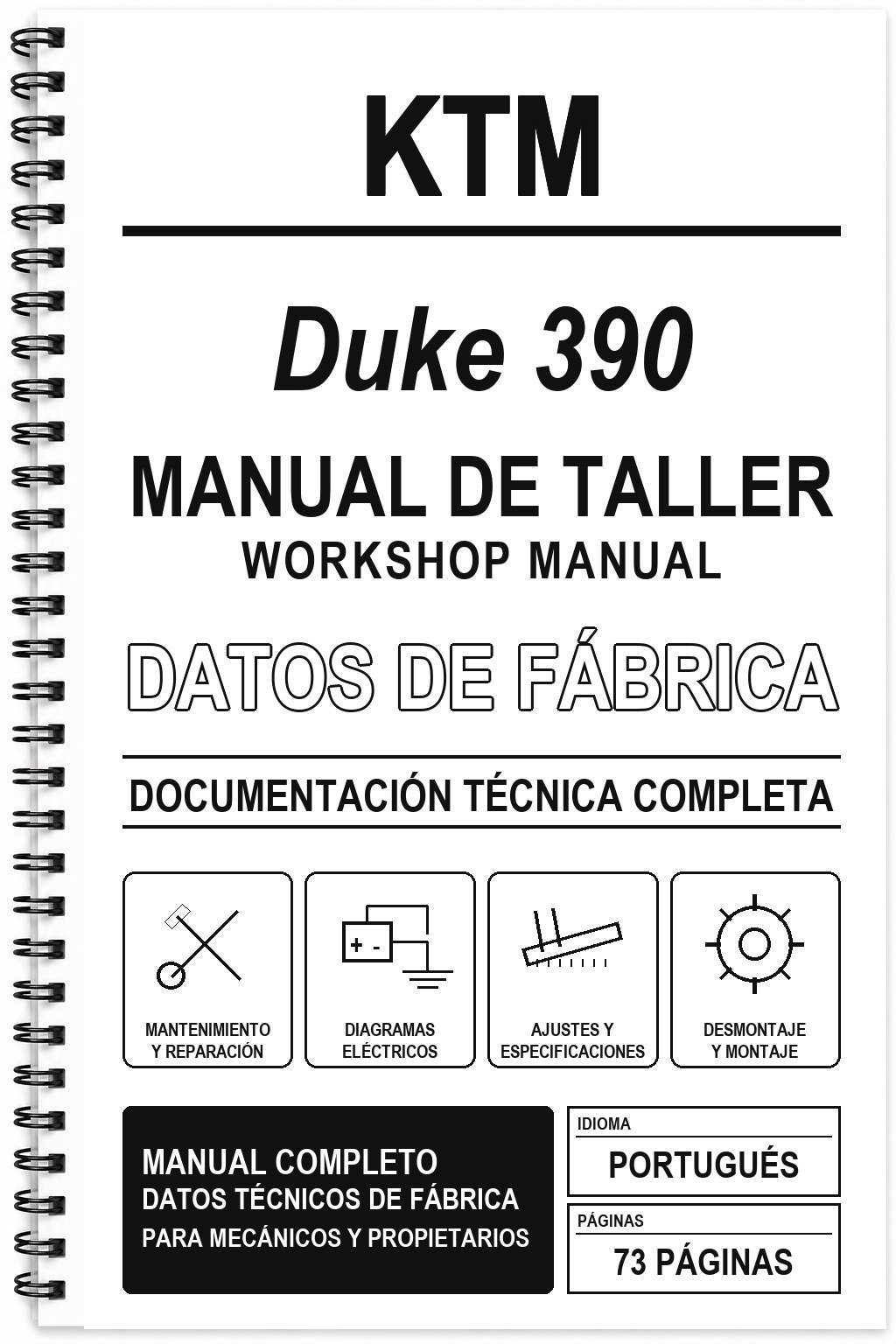 Manual de Taller KTM Duke 390 (Portugués)