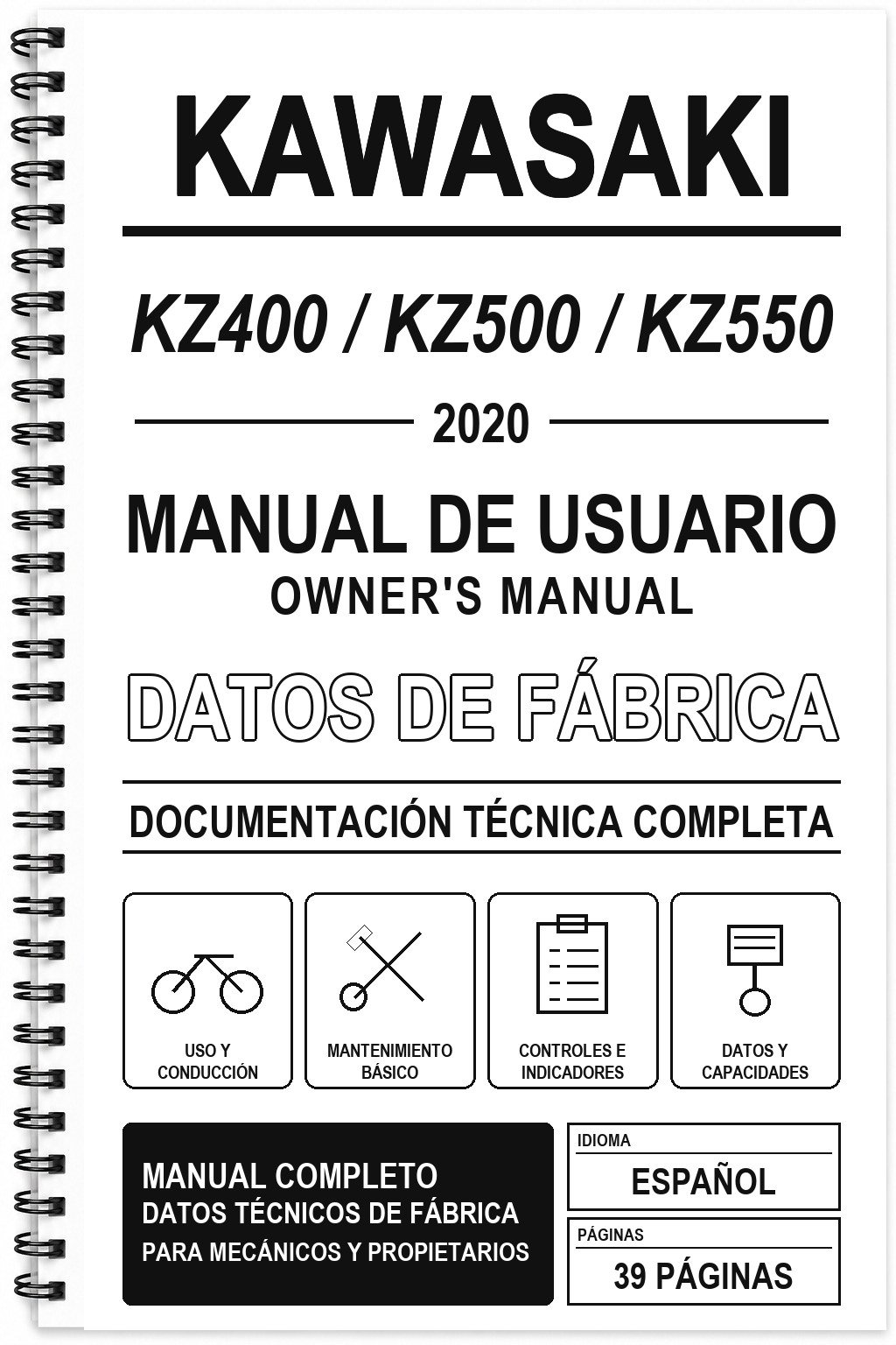 Manual de Usuario Kawasaki KZ400 / KZ500 / KZ550 (2020)