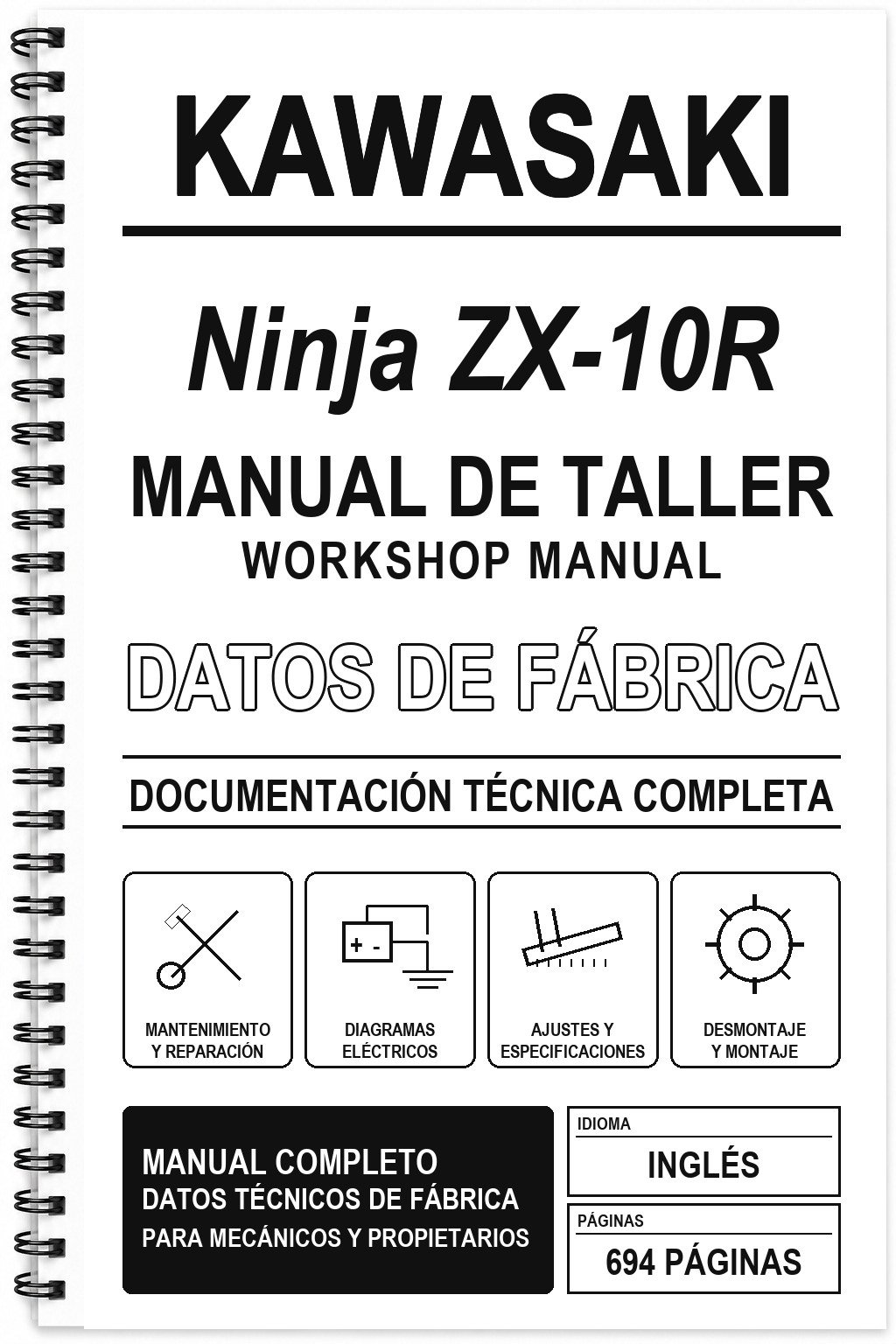 Manual de Taller Kawasaki Ninja ZX-10R (Inglés)