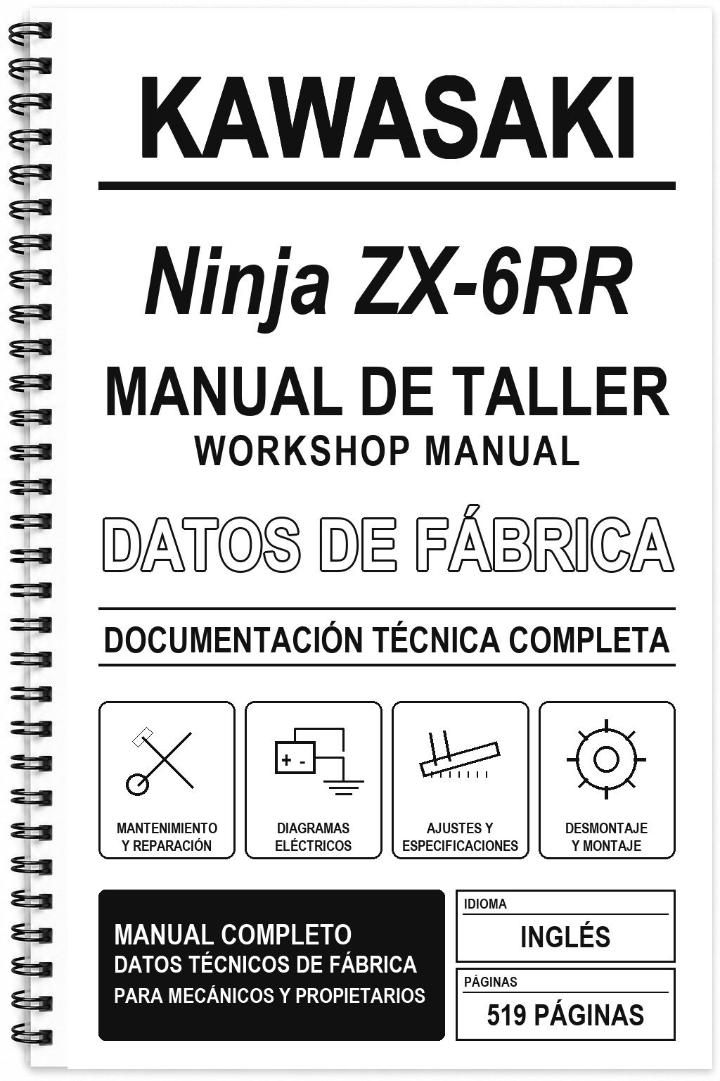 Manual de Taller Kawasaki Ninja ZX-6RR (Inglés)