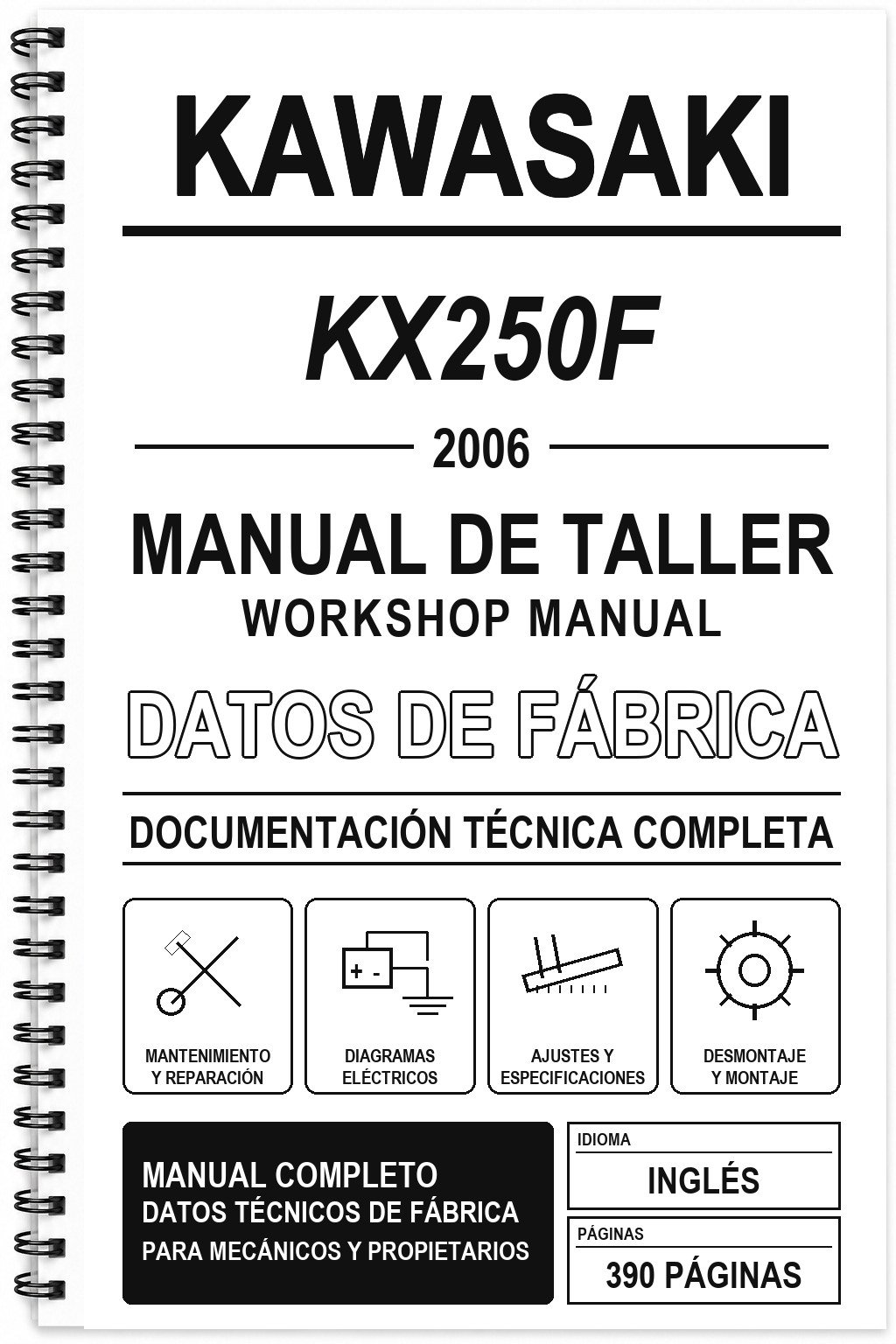 Manual de Taller Kawasaki KX250F (2006) (Inglés)
