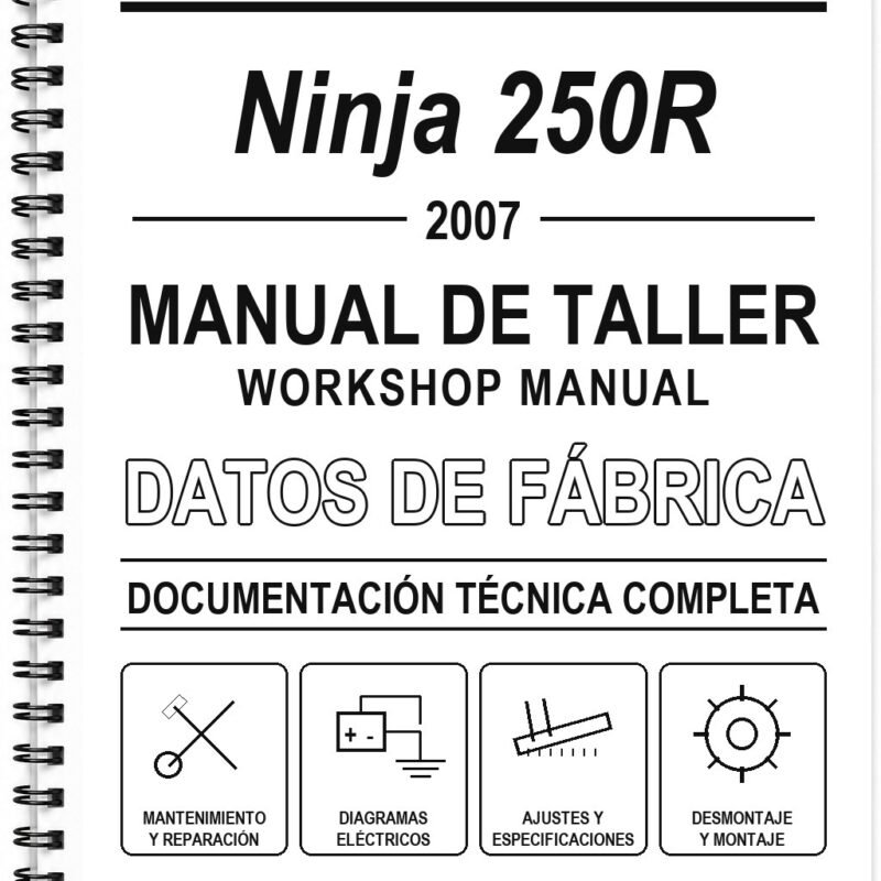 Manual de Taller Kawasaki Ninja 250R (2007) (Inglés)
