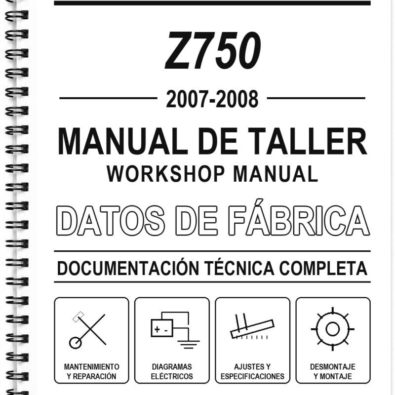 Manual de Taller Kawasaki Z750 (2007-2008) (Inglés)