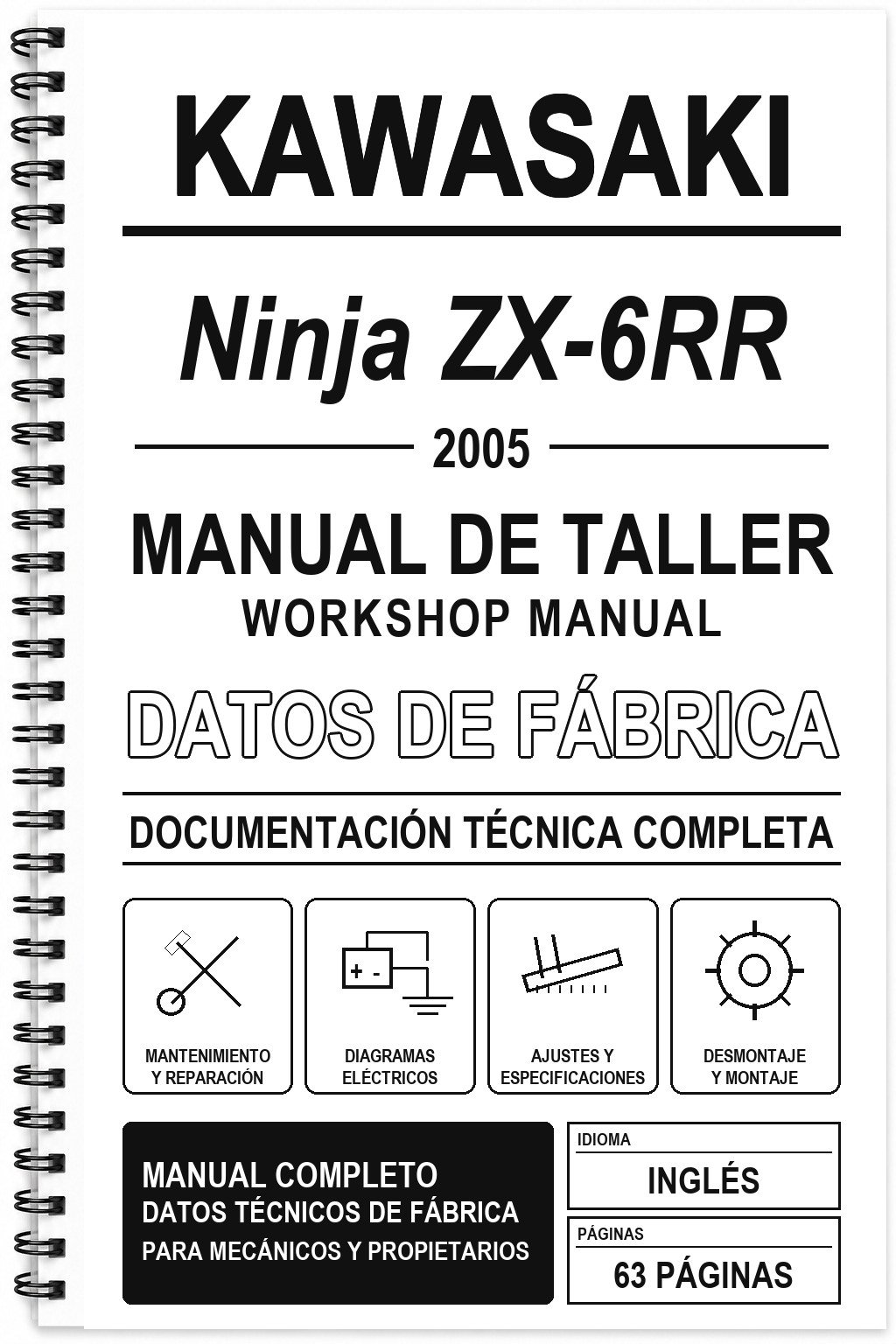 Manual de Taller Kawasaki Ninja ZX-6RR (2005) (Inglés)