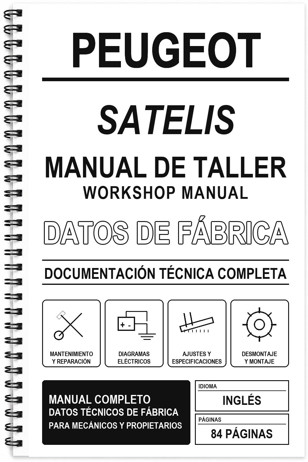 Manual de Taller Peugeot SATELIS (Inglés)