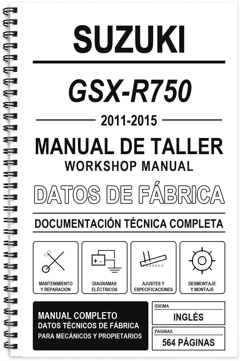 Manual de Taller Suzuki GSX-R750 (2011-2015) (Inglés)