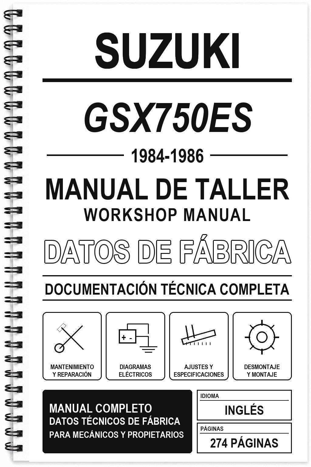 Manual de Taller Suzuki GSX750ES (1984-1986) (Inglés)