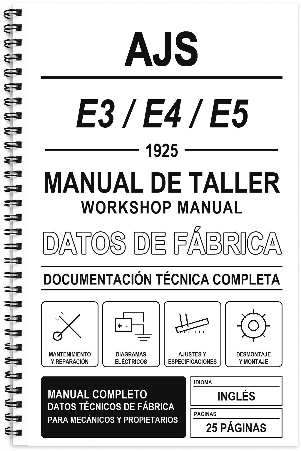 Manual de Taller AJS E3 / E4 / E5 (1925) (Inglés)
