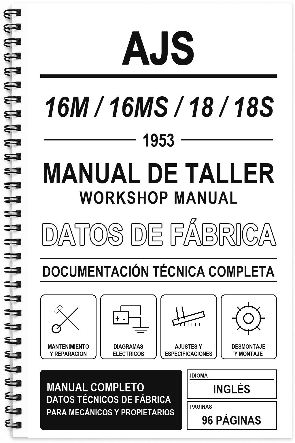 Manual de Taller AJS 16M / 16MS / 18 / 18S (1953) (Inglés)