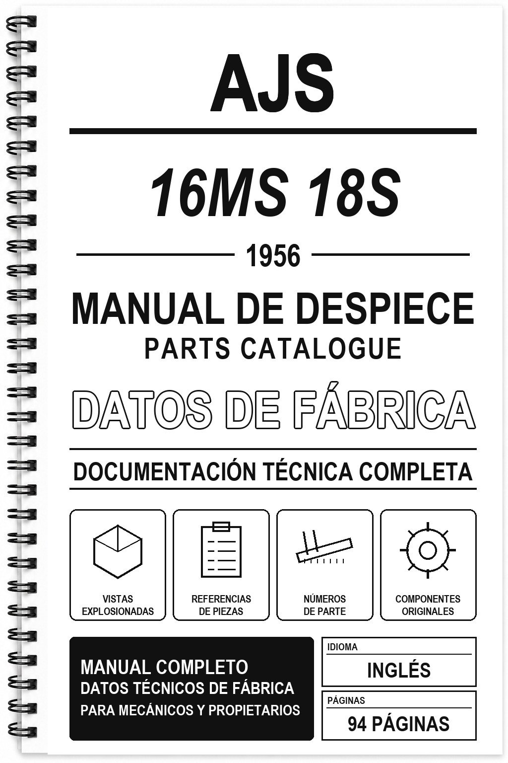 Manual de Despiece AJS 16MS 18S (1956) (Inglés)