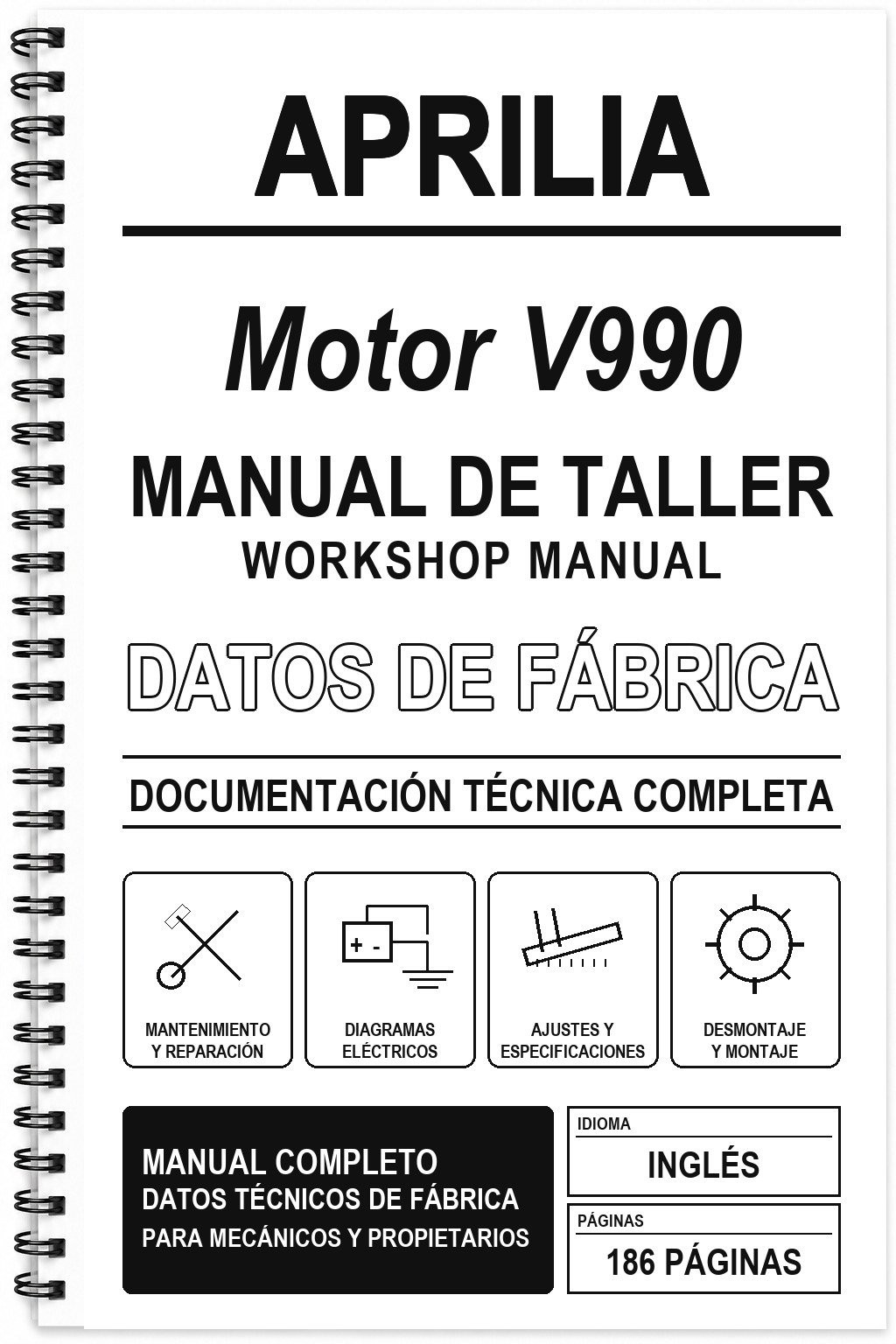Manual de Taller Aprilia Motor V990 (Inglés)