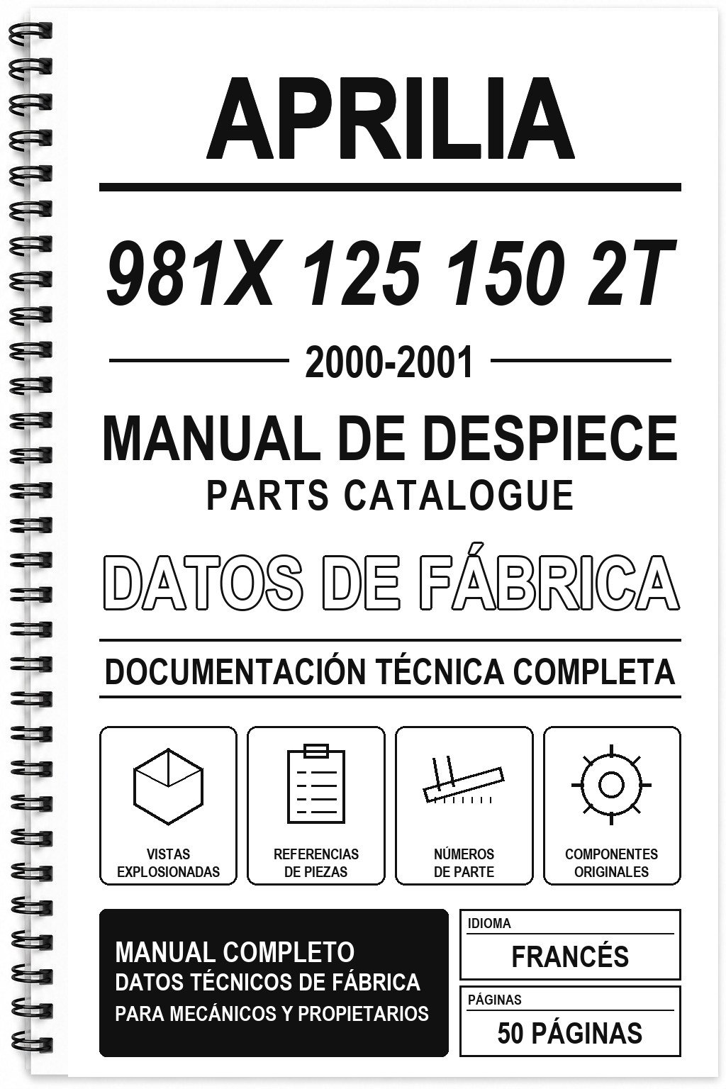 Manual de Despiece Aprilia 981X 125 150 2T (2000-2001) (Francés)