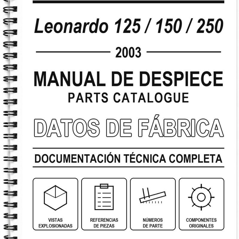 Manual de Despiece Aprilia Leonardo 125 / 150 / 250 (2003) (Inglés)