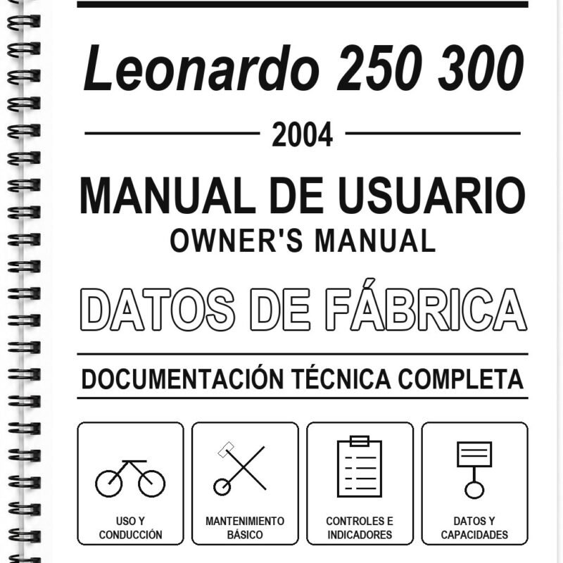 Manual de Usuario Aprilia Leonardo 250 300 (2004) (Inglés)