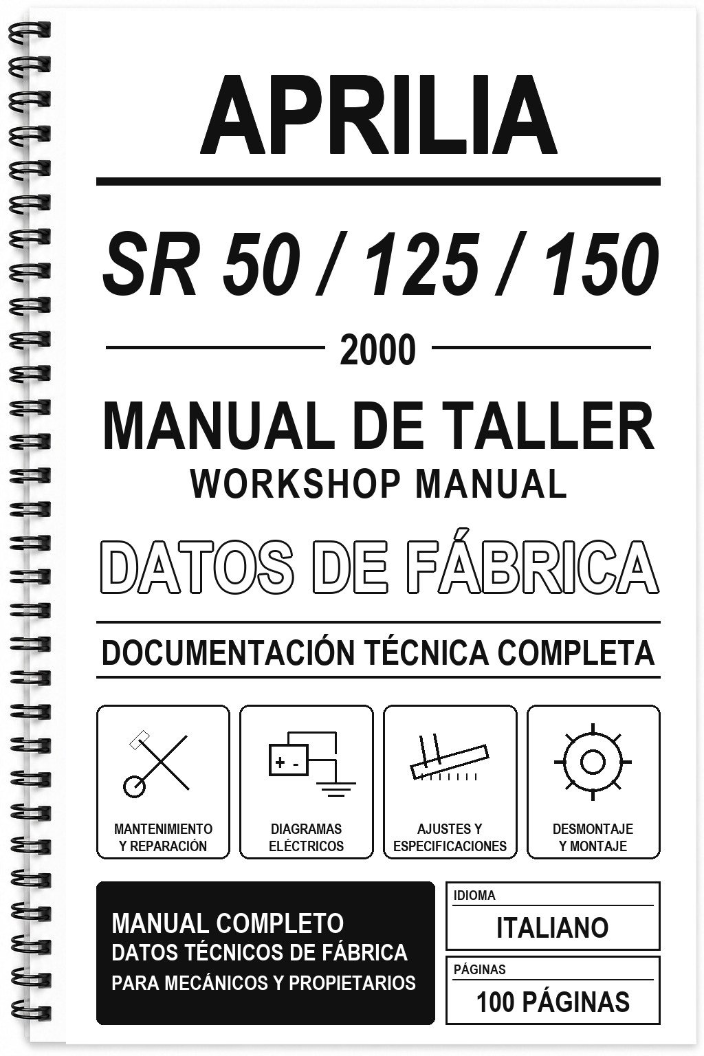 Manual de Taller Aprilia SR 50 / 125 / 150 (2000) (Italiano)