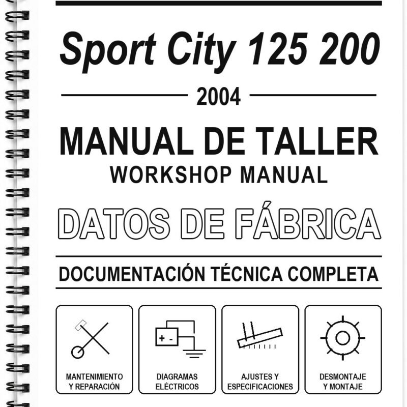 Manual de Taller Aprilia Sport City 125 200 (2004) (Inglés)