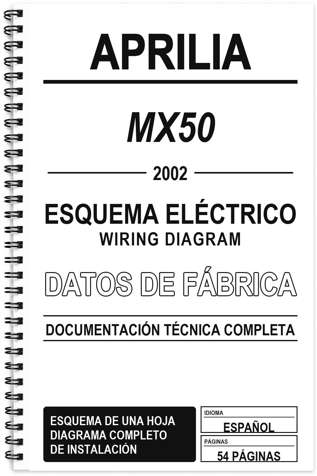 Esquema Eléctrico Aprilia MX50 (2002)