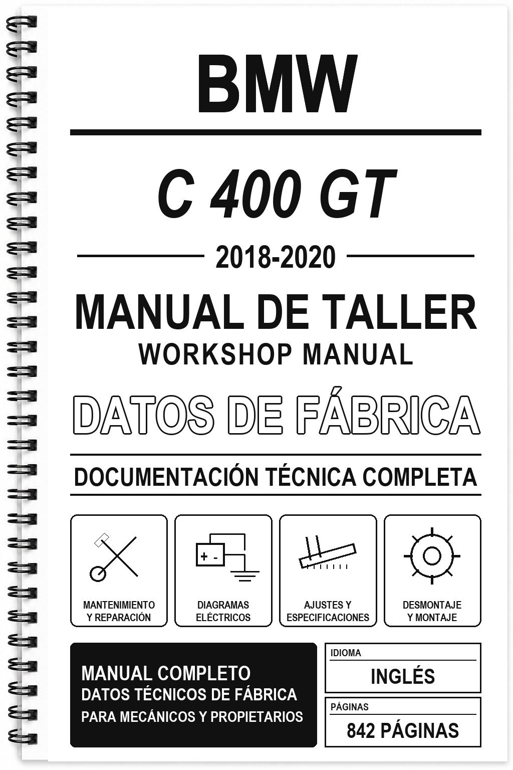 Manual de Taller BMW C 400 GT (2018-2020) (Inglés)