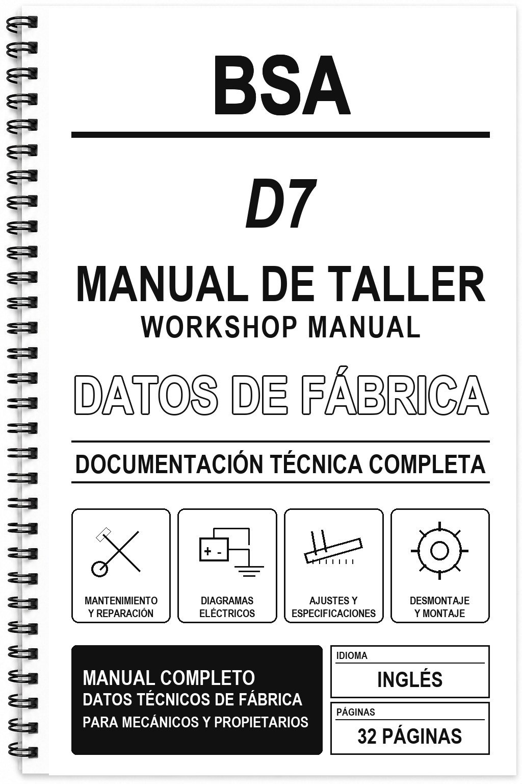 Manual de Taller BSA D7 (Inglés)