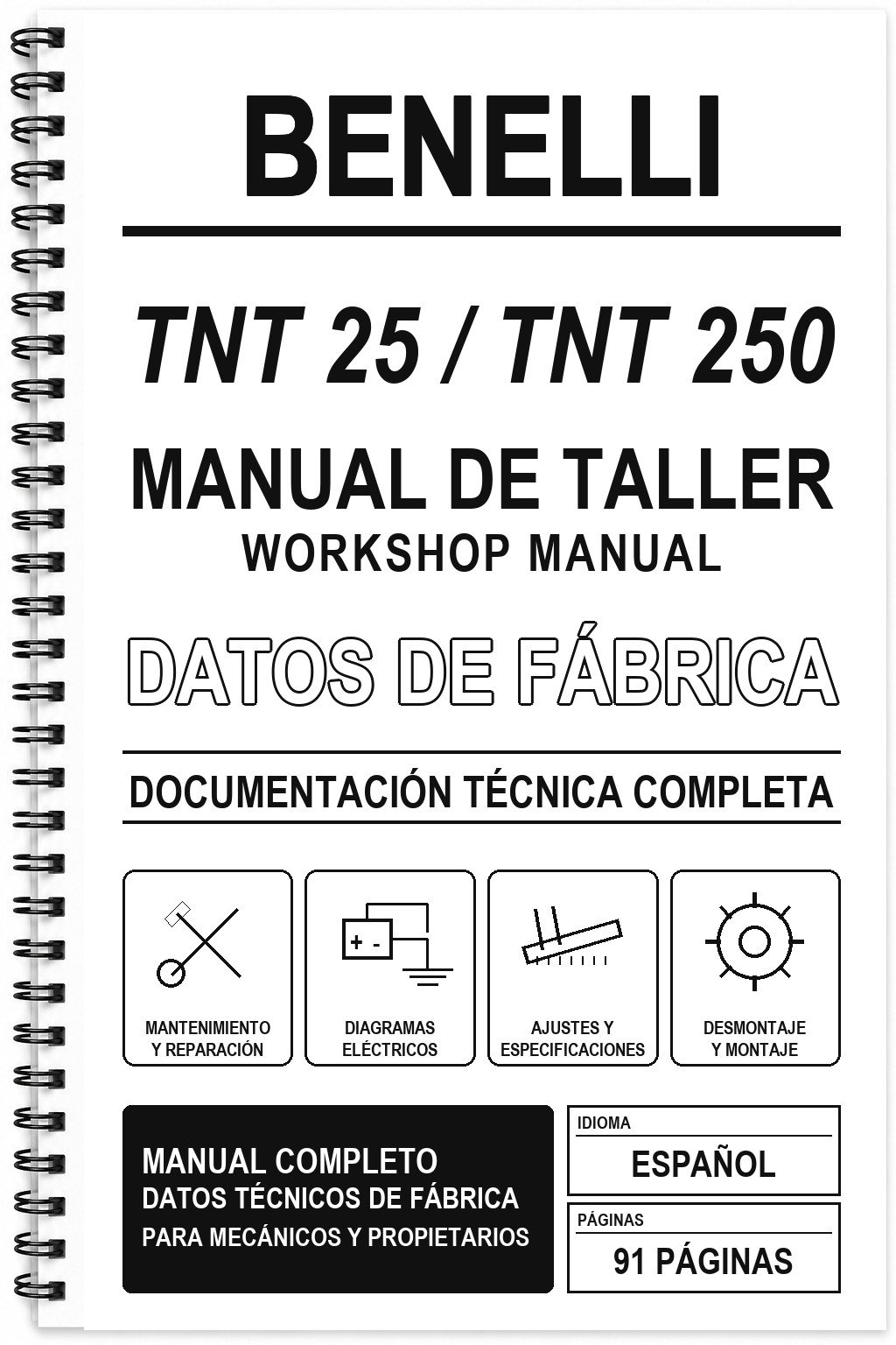 Manual de Taller Benelli TNT 25 / TNT 250