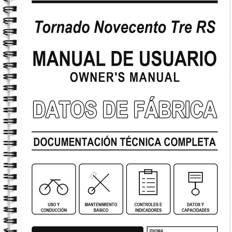 Manual de Usuario Benelli Tornado Novecento Tre RS (Inglés)
