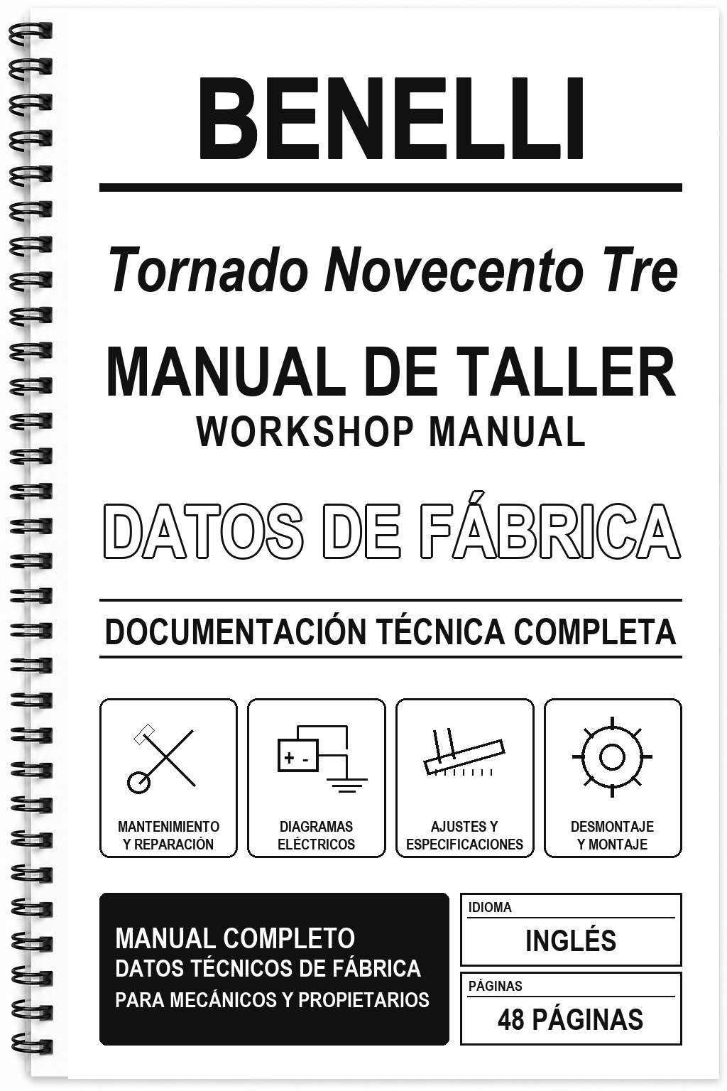 Manual de Taller Benelli Tornado Novecento Tre (Inglés)