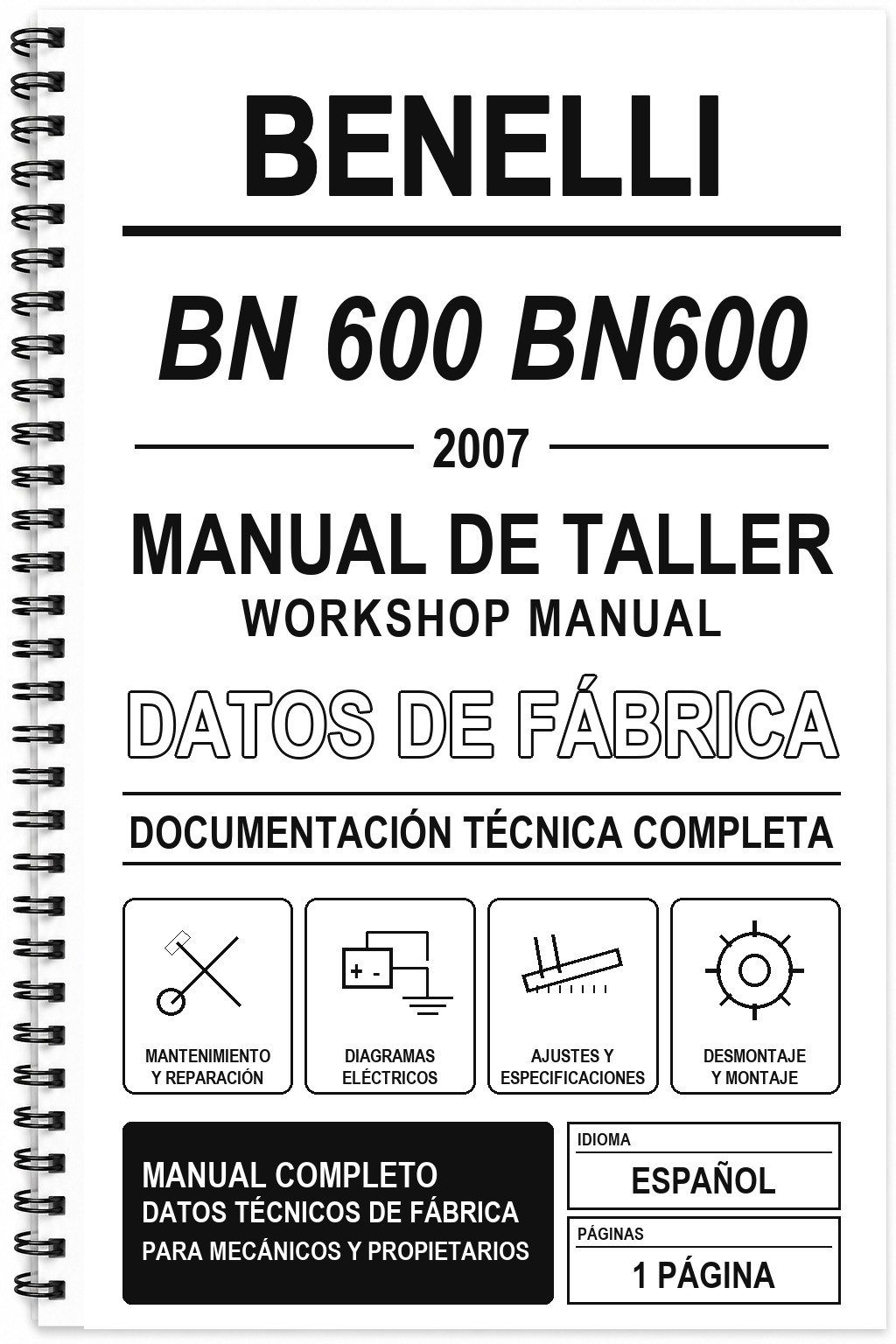 Manual de Taller Benelli BN 600 BN600 (2007)