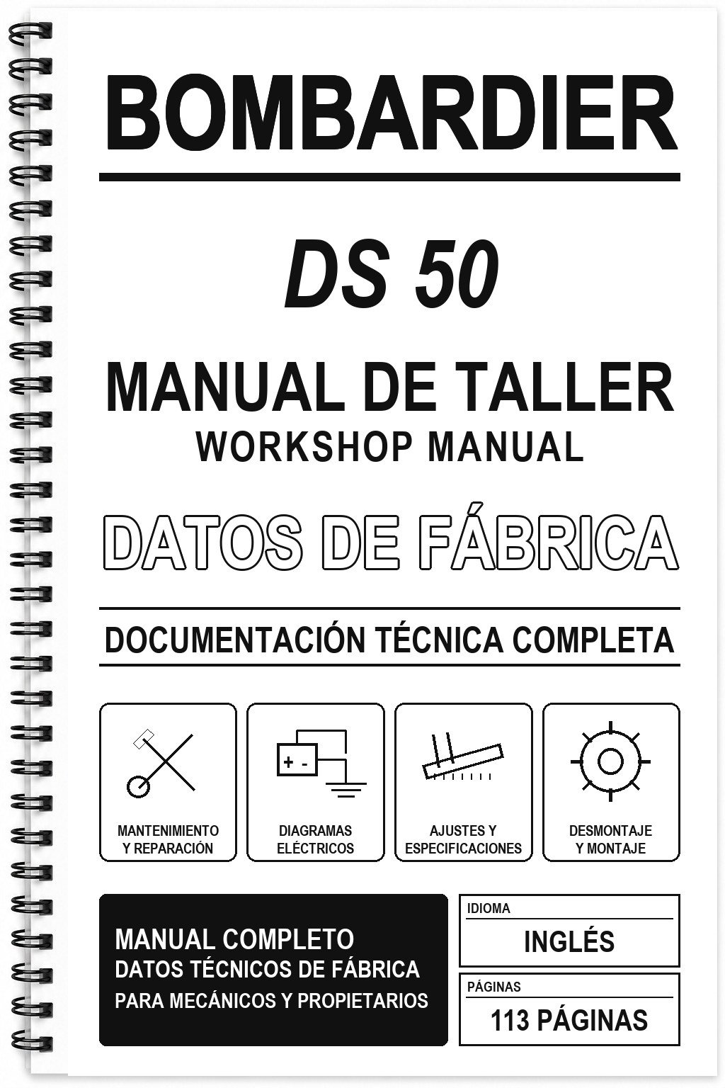 Manual de Taller Bombardier DS 50 (Inglés)
