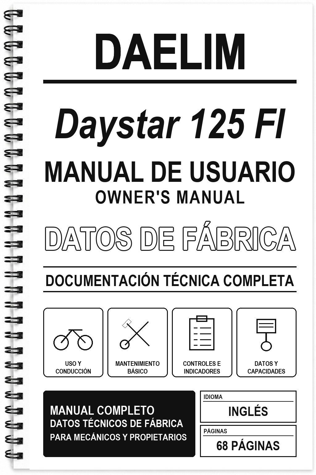 Manual de Usuario Daelim Daystar 125 FI (Inglés)
