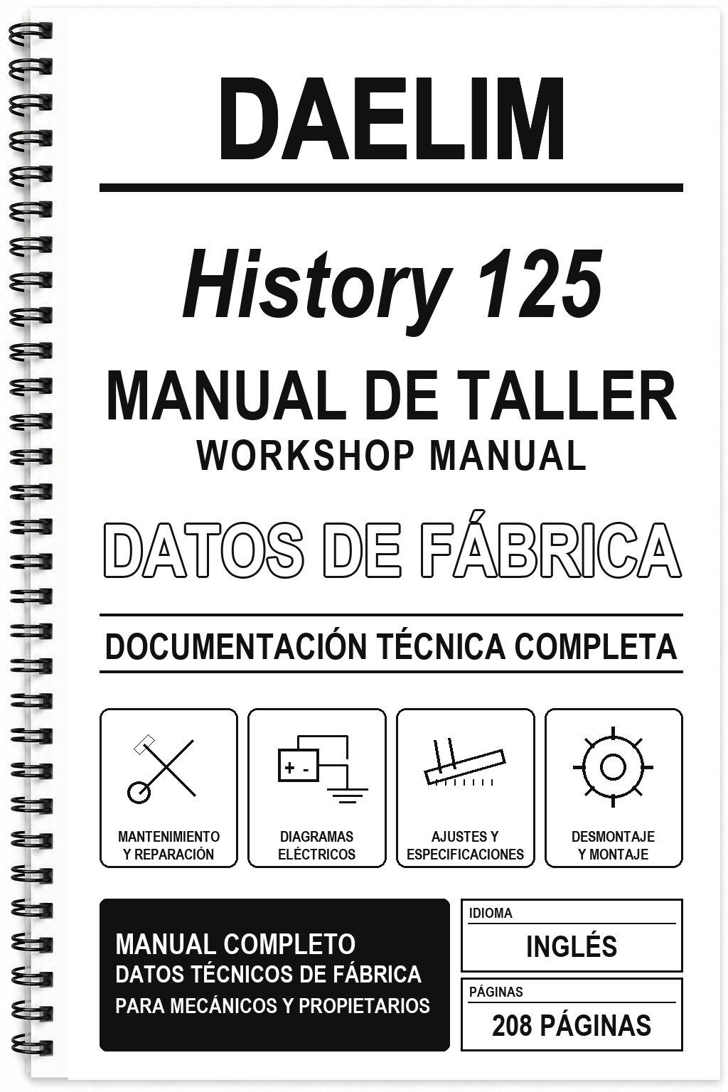 Manual de Taller Daelim History 125 (Inglés)