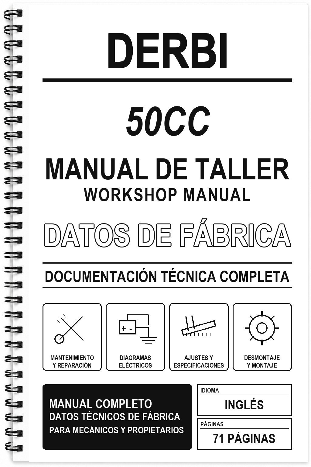 Manual de Taller Derbi 50CC (Inglés)