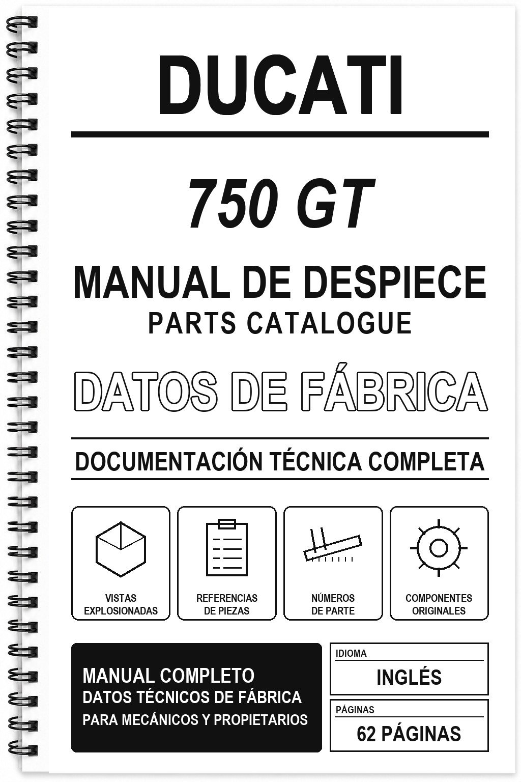 Manual de Despiece Ducati 750 GT (Inglés)
