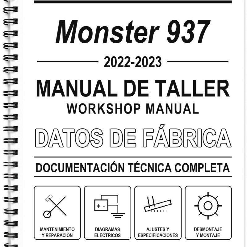 Manual de Taller Ducati Monster 937 (2022-2023) (Inglés)