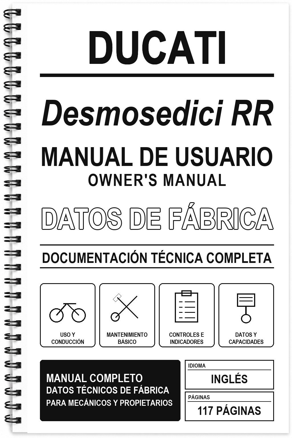Manual de Usuario Ducati Desmosedici RR (Inglés)