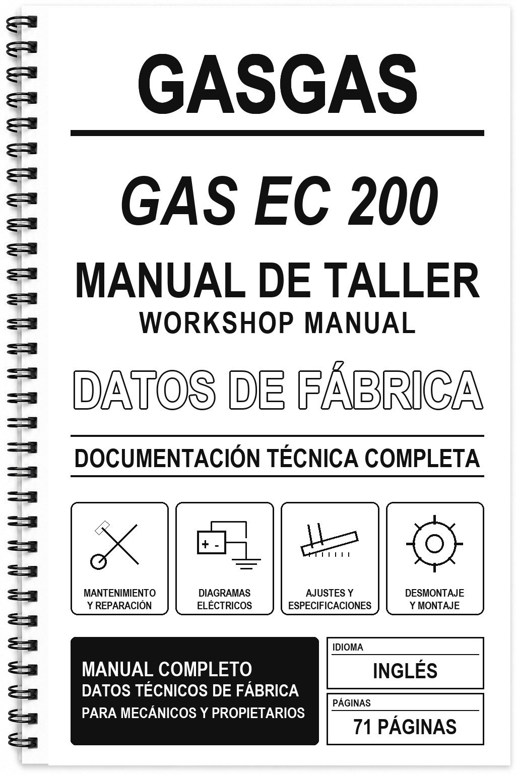 Manual de Taller GasGas GAS EC 200 (Inglés)