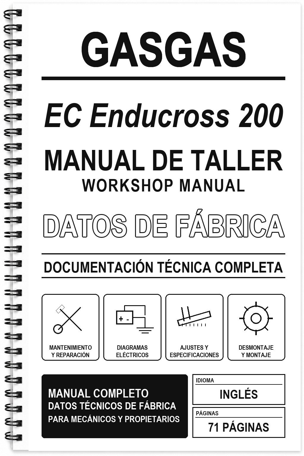 Manual de Taller GasGas EC Enducross 200 (Inglés)