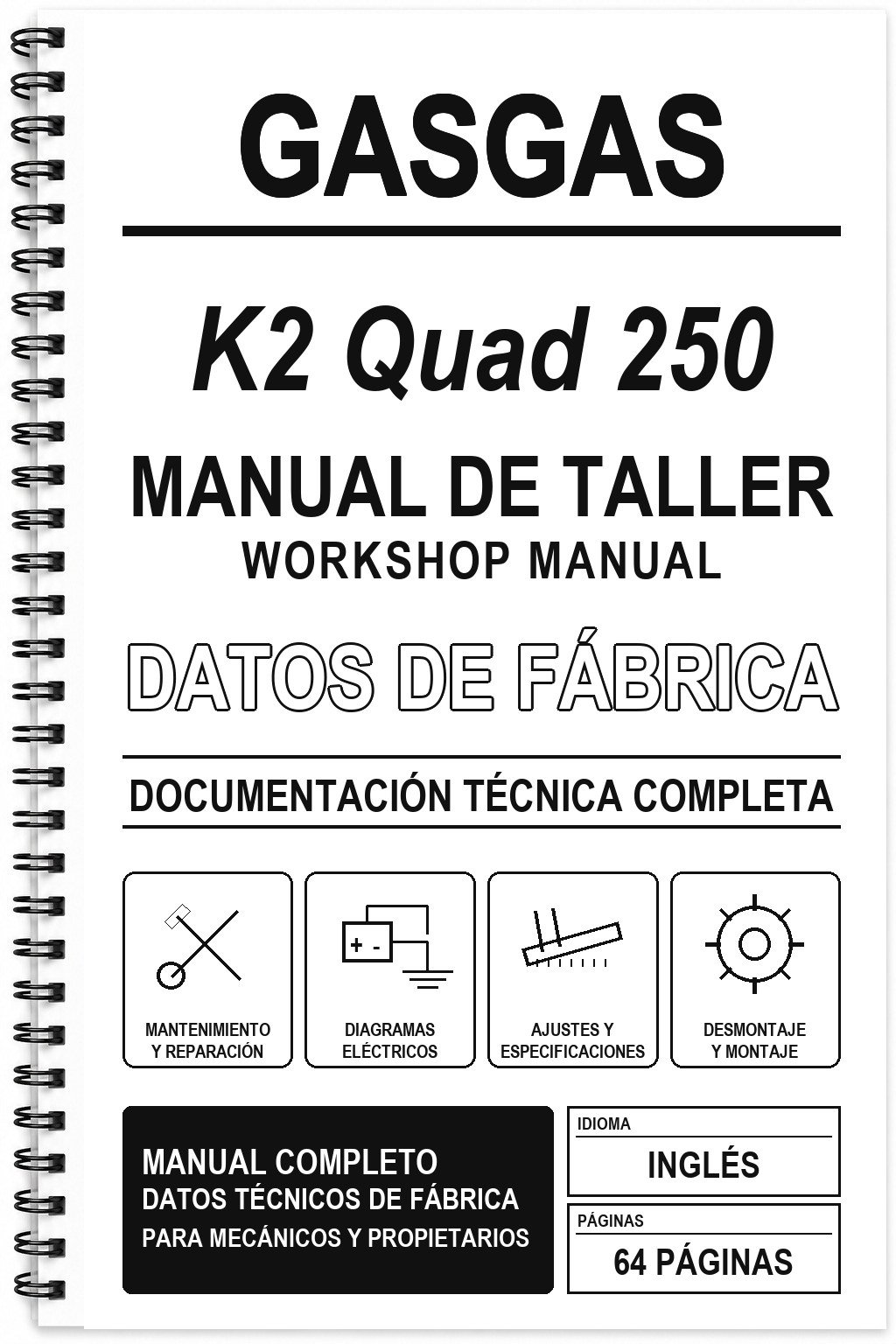 Manual de Taller GasGas K2 Quad 250 (Inglés)