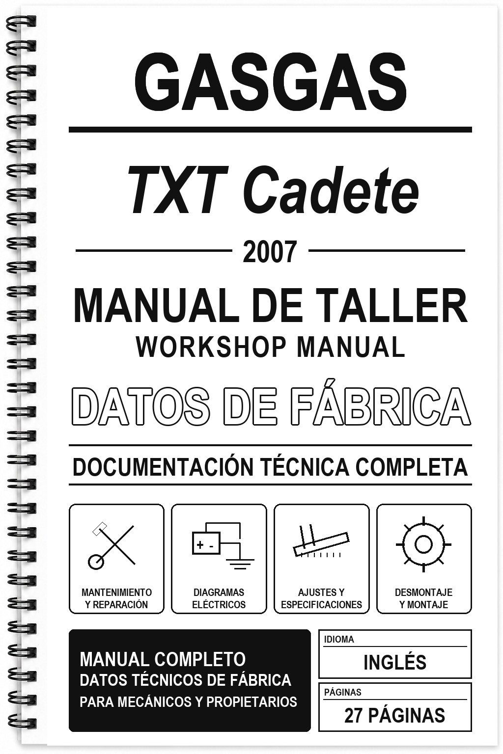 Manual de Taller GasGas TXT Cadete (2007) (Inglés)