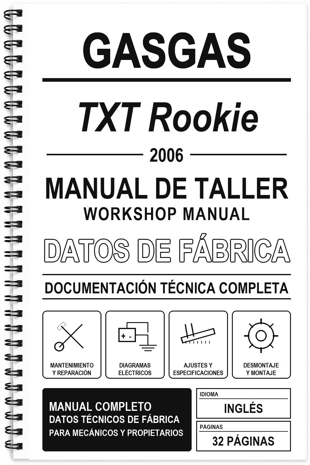Manual de Taller GasGas TXT Rookie (2006) (Inglés)