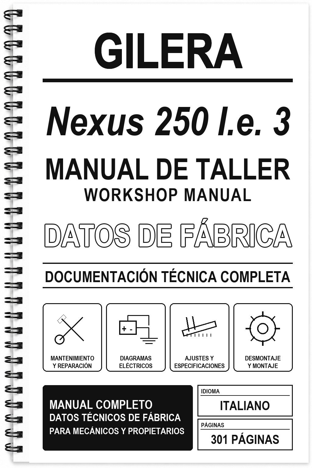 Manual de Taller Gilera Nexus 250 I.e. 3 (Italiano)