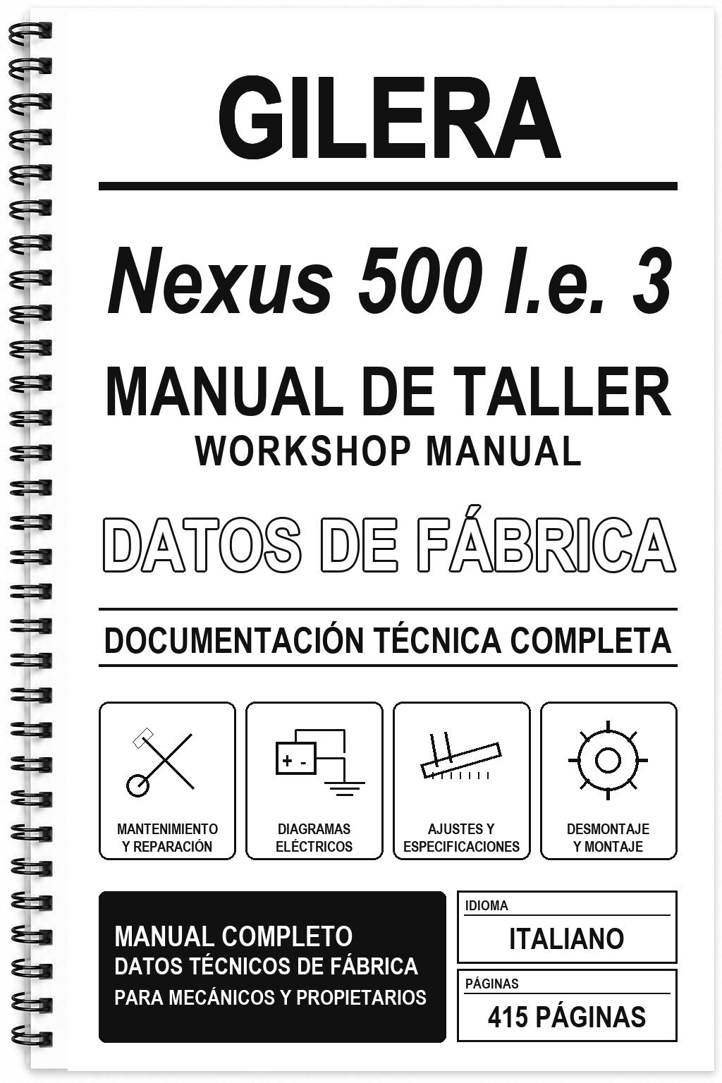 Manual de Taller Gilera Nexus 500 I.e. 3 (Italiano)
