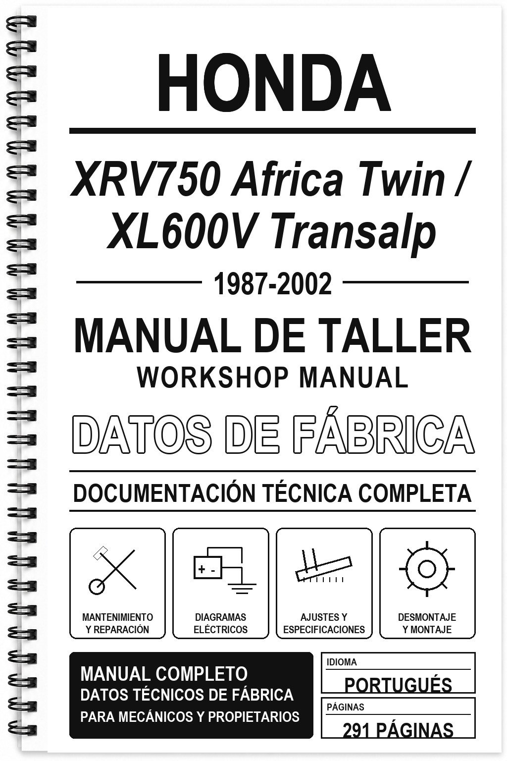 Manual de Taller Honda XRV750 Africa Twin / XL600V Transalp (1987-2002) (Portugués)