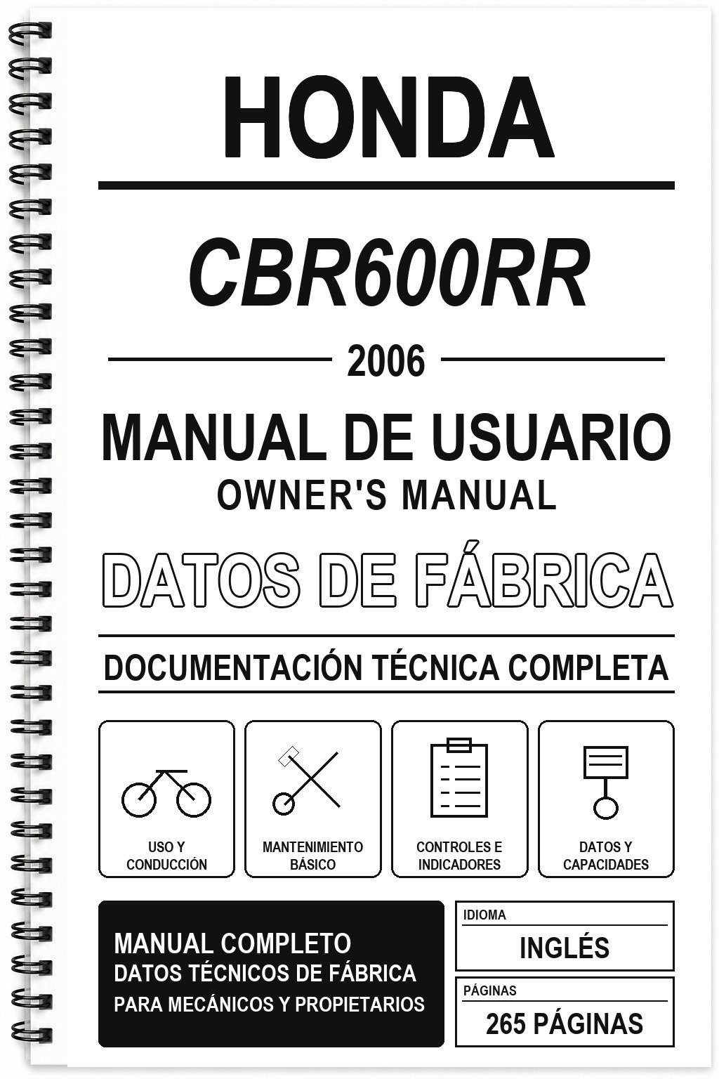 Manual de Usuario Honda CBR600RR (2006) (Inglés)